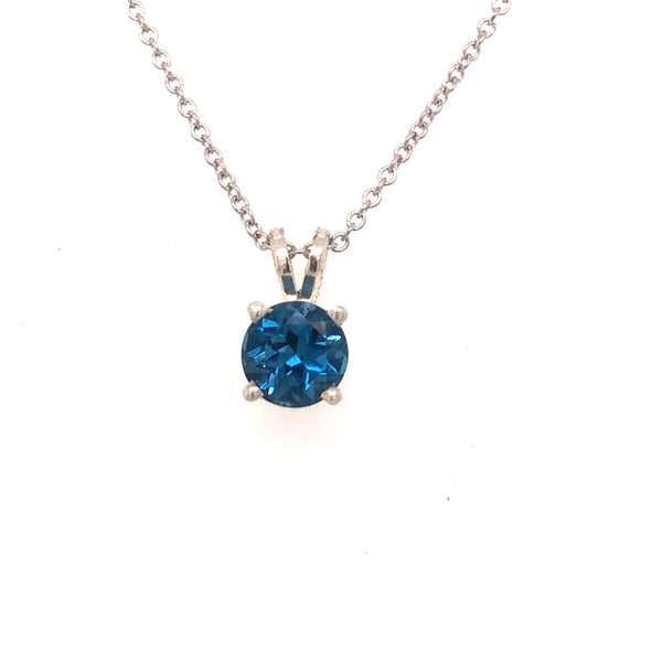 London Blue Topaz Solitaire Pendant