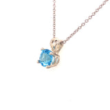 Swiss Blue Topaz Solitaire Pendant