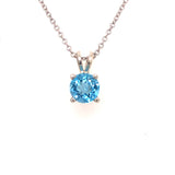 Swiss Blue Topaz Solitaire Pendant