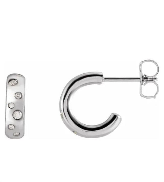 Speckled Diamond Hoops