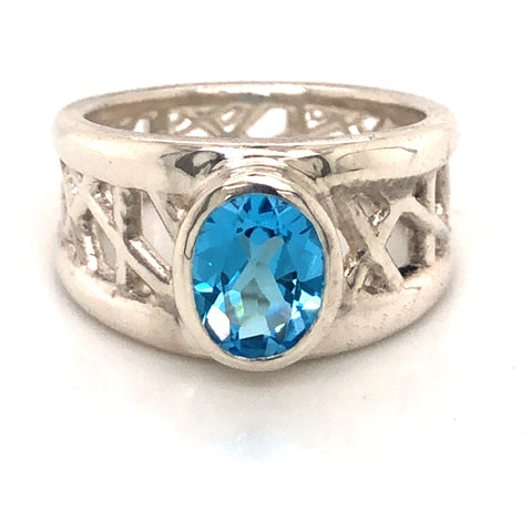 Swiss Blue Topaz Connection Ring