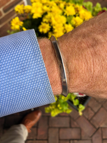 Solid Triangle .925 Sterling Silver Cuff C-Bracelet