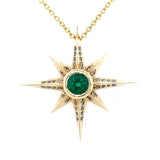 Emerald and Diamond Compass Rose