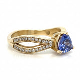 Tanzanite Trillion Split Band Ring
