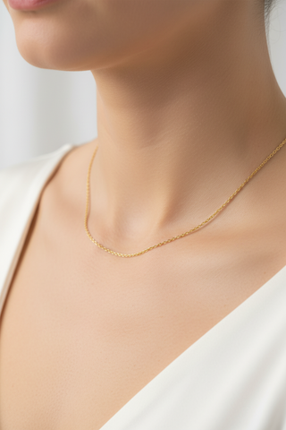 14K Yellow Gold Filled 1mm Cable Chain