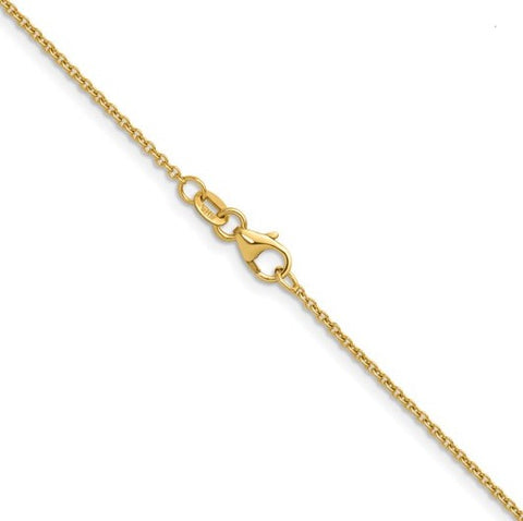 18K Gold 1.5 mm Solid Cable Chain