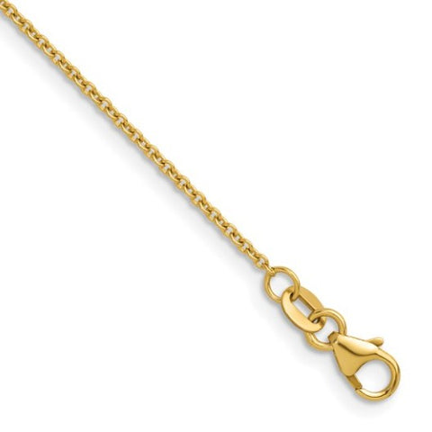 18K Gold 1.5 mm Solid Cable Chain