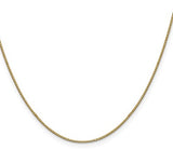 14K Gold 1.1 mm Solid Box Chain