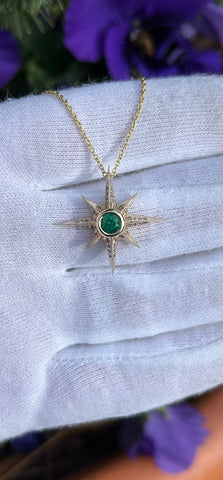 Emerald and Diamond Compass Rose