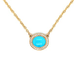 Sleeping Beauty Turquoise and Diamond Halo Necklace