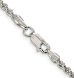 Sterling Silver 2.5 mm Solid Rope Chain