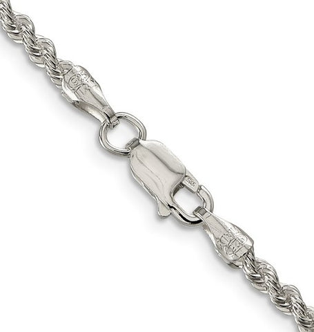 Sterling Silver 2.5 mm Solid Rope Chain