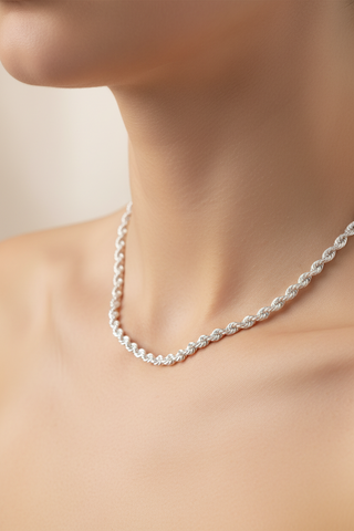 Sterling Silver 2.5 mm Solid Rope Chain