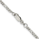 Sterling Silver 2.5mm Figaro Chain