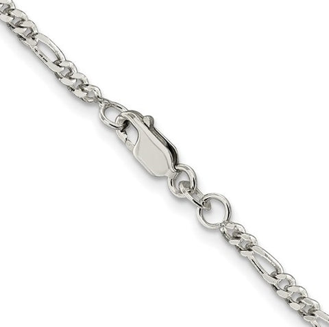 Sterling Silver 2.5mm Figaro Chain