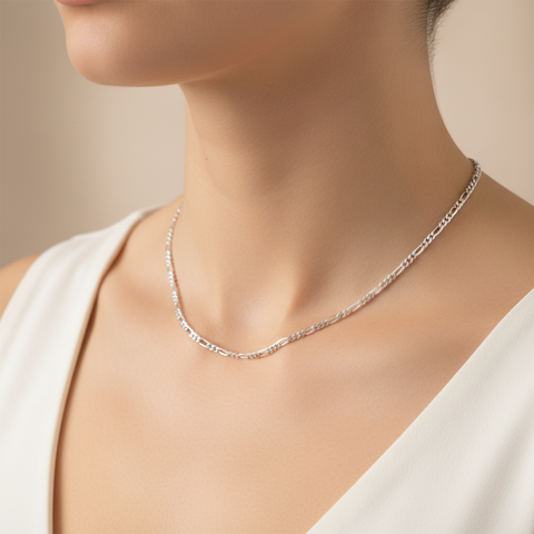 Sterling Silver 2.5mm Figaro Chain