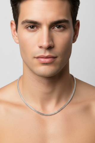 3.5 mm Silver Miami Cuban Link Chain with Lobster Clasp