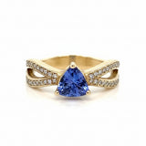 Tanzanite Trillion Split Band Ring