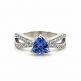 Tanzanite Trillion Split Band Ring
