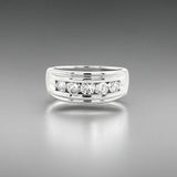 Men’s Channel Set Diamond and Platinum Wedding Band