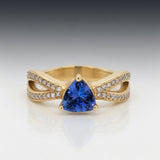 Tanzanite Trillion Split Band Ring