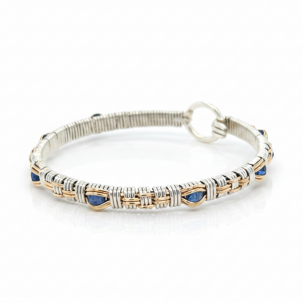 Williamsburg woven Bangle with Blue Sapphire
