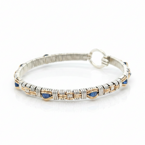Williamsburg woven Bangle with Blue Sapphire