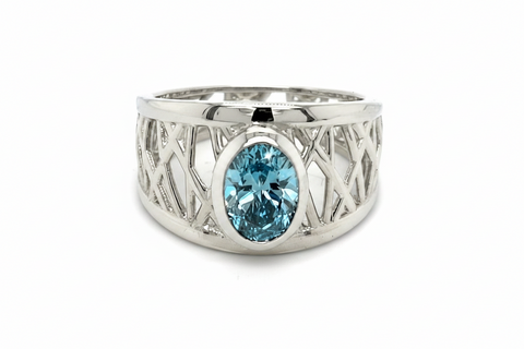 Fancy Blue Diamond Connection Ring