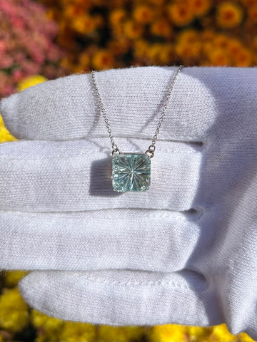 John Dyer Star-Bright cut Aquamarine Pendant