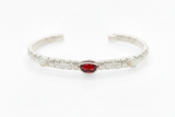 Southwest Three Stone Cuff: Garnet and Opal