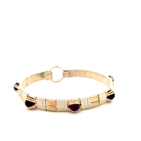 Elite Classic Bangle with Amethyst Gems