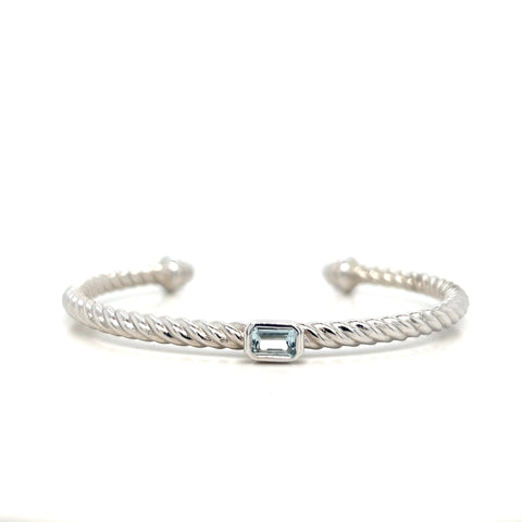 Aquamarine Rope C-Cuff