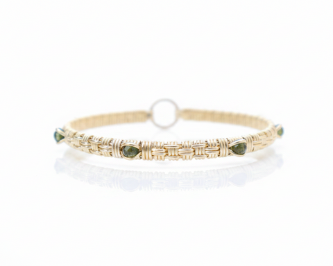 Go Tribe! Green Tourmaline Williamsburg Design Bangle Bracelet