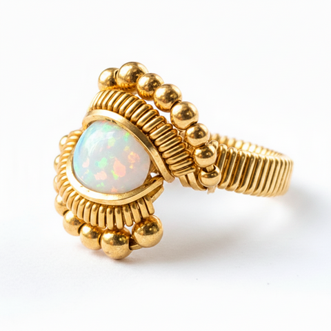 Ethiopian Opal Beaded Ring