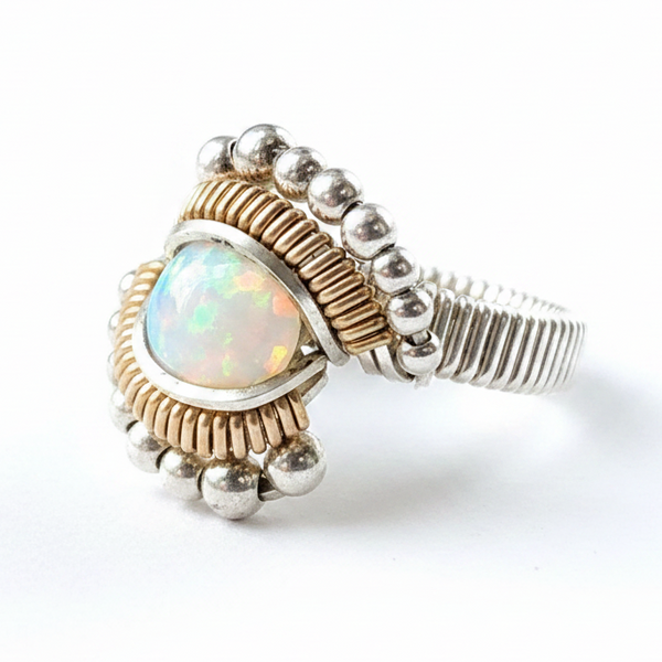 Ethiopian Opal Beaded Ring