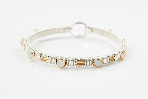 Classic Gemstone Bangle Ethiopian Opal Bangle Bracelet