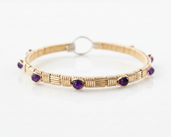 Amethyst Classic Design Bangle Bracelet