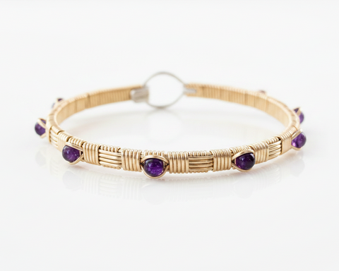 Amethyst Classic Design Bangle Bracelet
