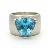 Trillion Swiss Blue Topaz Statement Ring