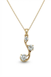 14K White Gold Diamond Swirl Pendant