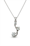14K White Gold Diamond Swirl Pendant