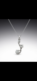 14K White Gold Diamond Swirl Pendant