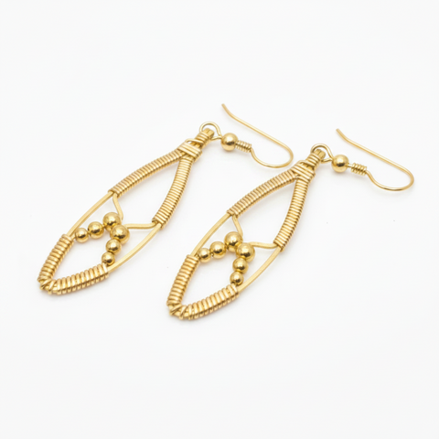 Beaded Shield Earrings