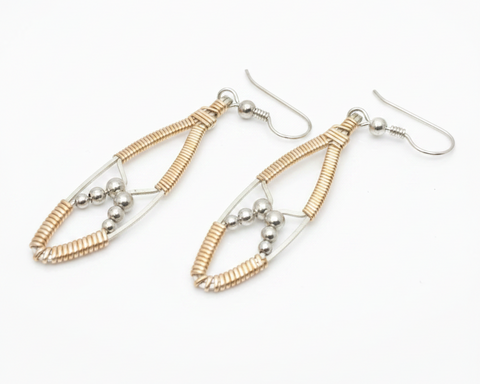 Beaded Shield Earrings