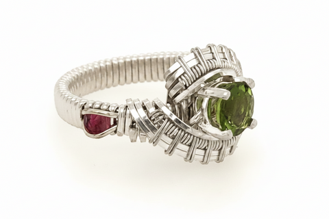 Apatite and Pink Tourmaline Pulse Ring