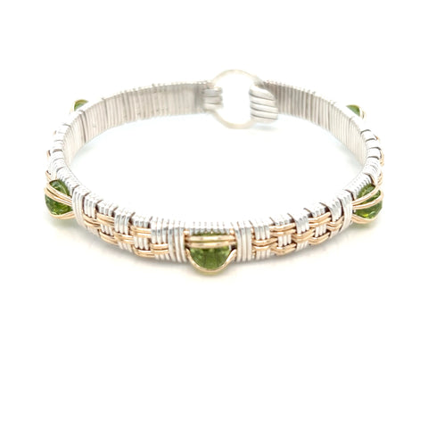 Elite Williamsburg Woven Peridot Gemstone Bangle