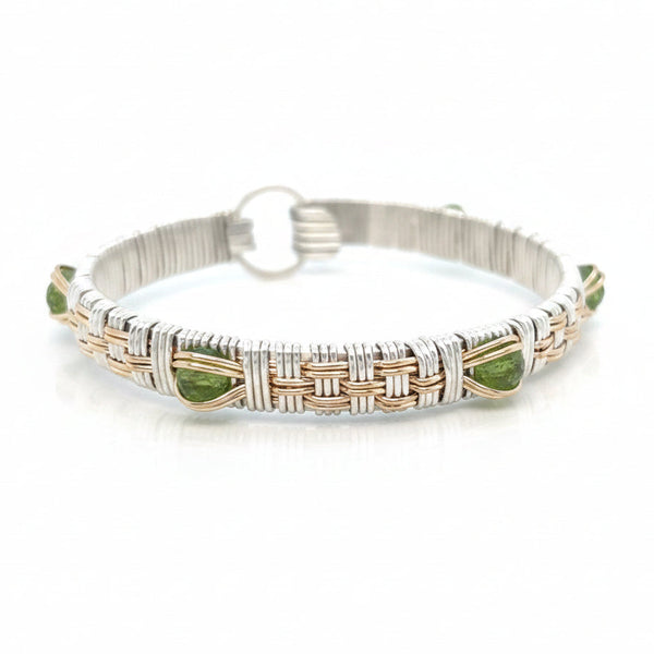 Elite Williamsburg Woven Peridot Gemstone Bangle