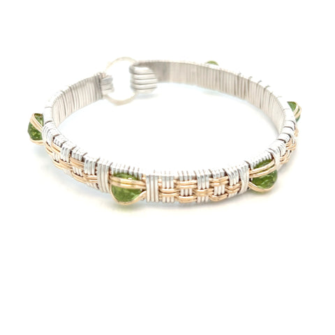 Elite Williamsburg Woven Peridot Gemstone Bangle