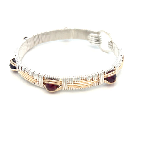Elite South West Woven Garnet Gemstone Bangle