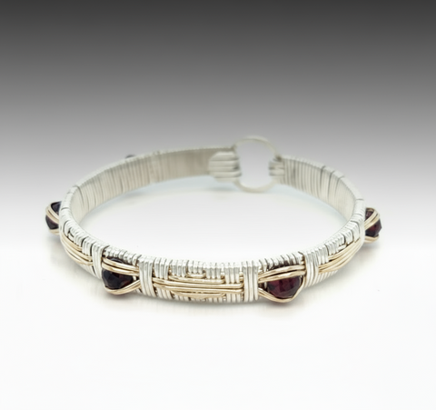 Elite South West Woven Garnet Gemstone Bangle
